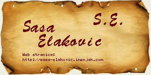 Saša Elaković vizit kartica